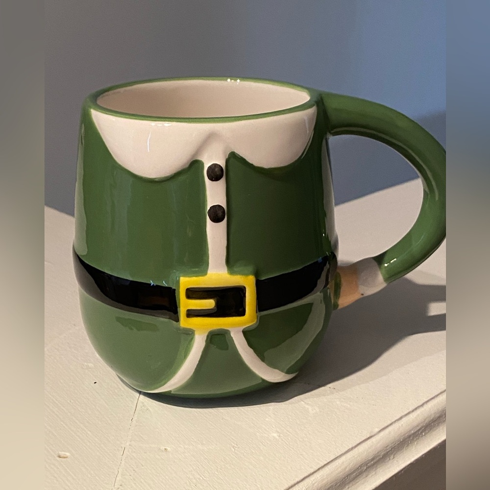 Green Ceramic Elf Mug Coffee Tea Holiday